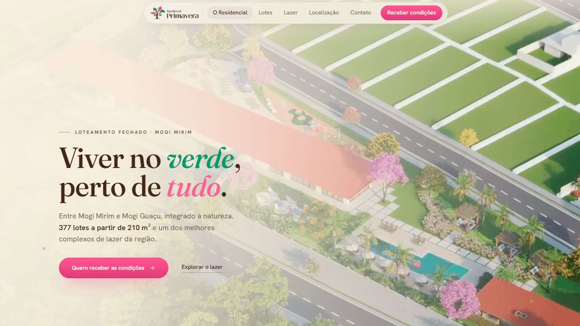 Criação de site para o Residencial Primavera